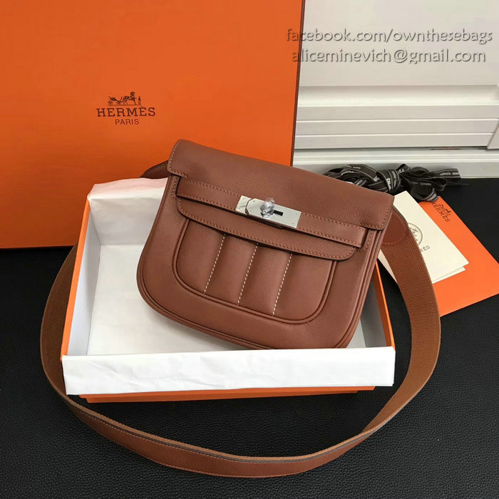 Hermes Berline Bag in Brown Swift Leather H90081