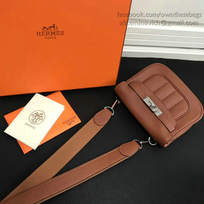 Hermes Berline Bag in Brown Swift Leather H90081