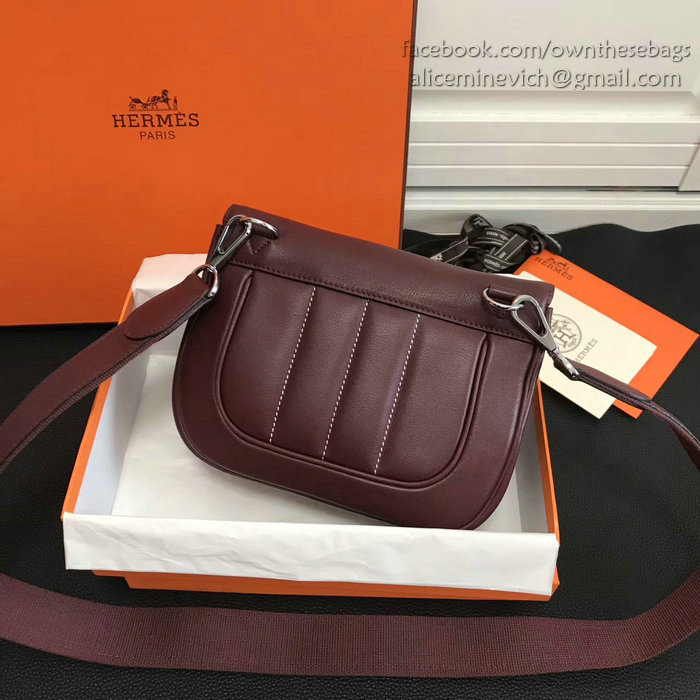 Hermes Berline Bag in Burgundy Swift Leather H90081