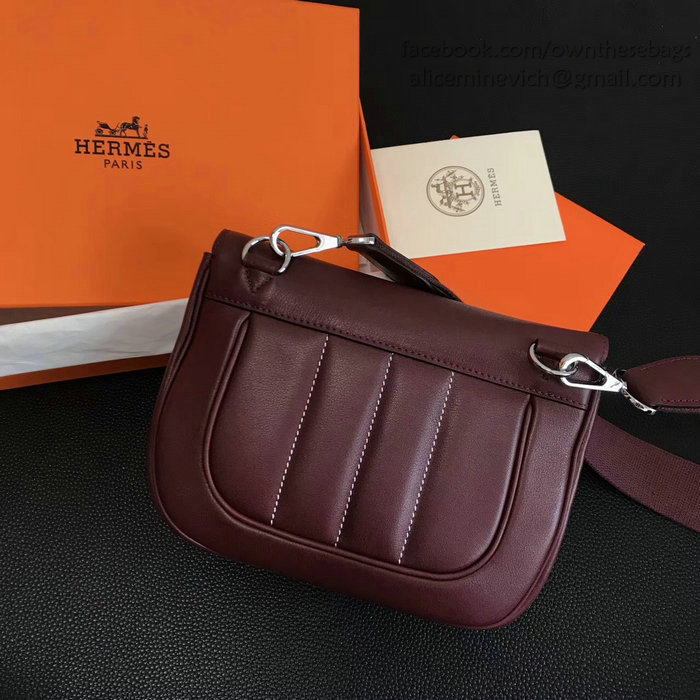 Hermes Berline Bag in Burgundy Swift Leather H90081