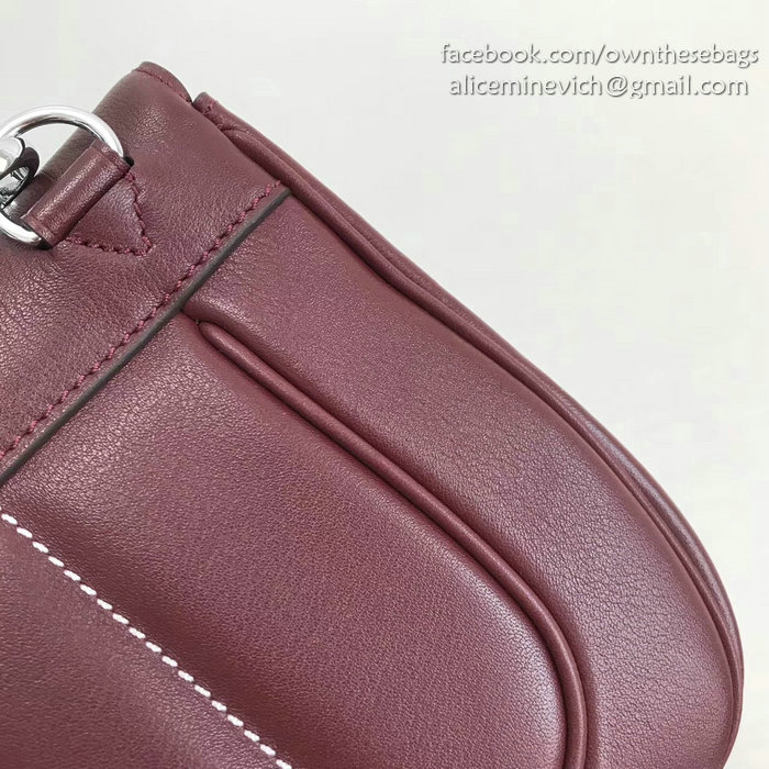 Hermes Berline Bag in Burgundy Swift Leather H90081