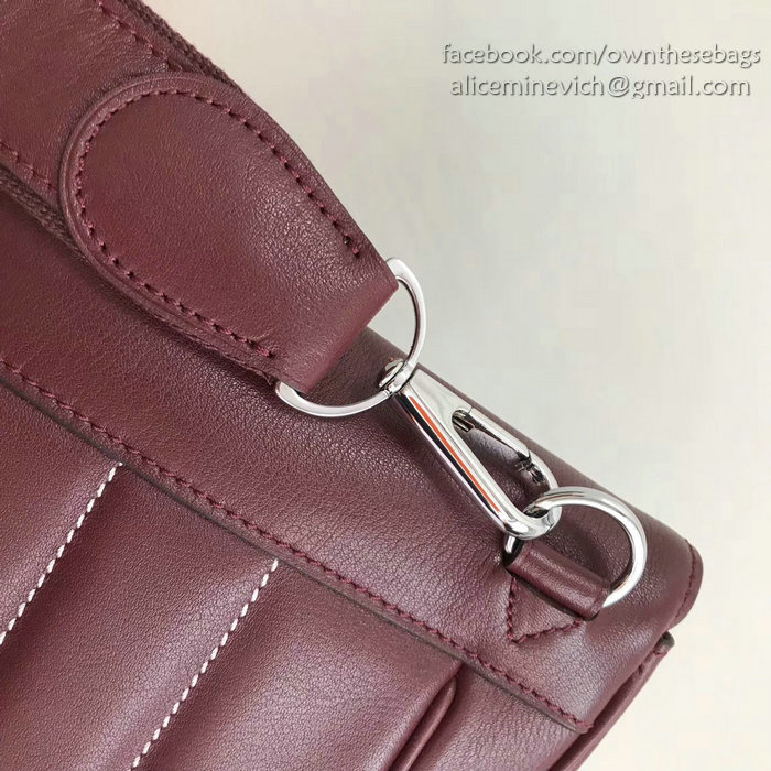 Hermes Berline Bag in Burgundy Swift Leather H90081