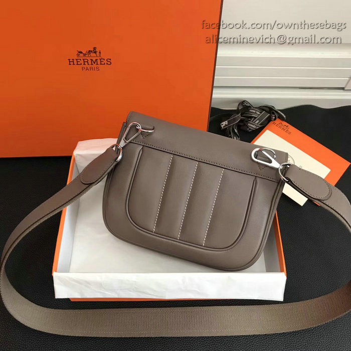 Hermes Berline Bag in Grey Swift Leather H90081