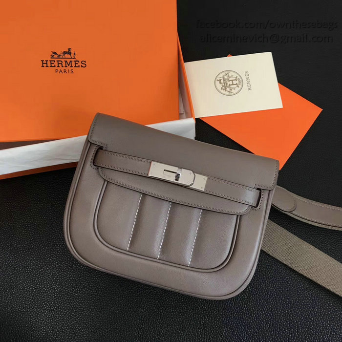 Hermes Berline Bag in Grey Swift Leather H90081