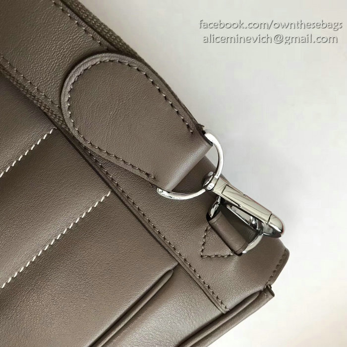 Hermes Berline Bag in Grey Swift Leather H90081