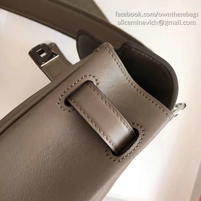 Hermes Berline Bag in Grey Swift Leather H90081