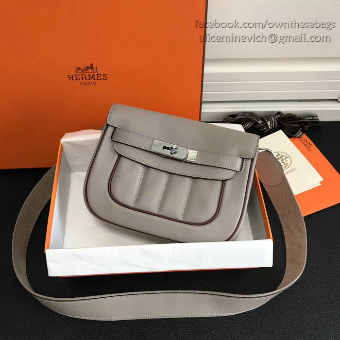 Hermes Berline Bag in Light Grey Swift Leather H90081