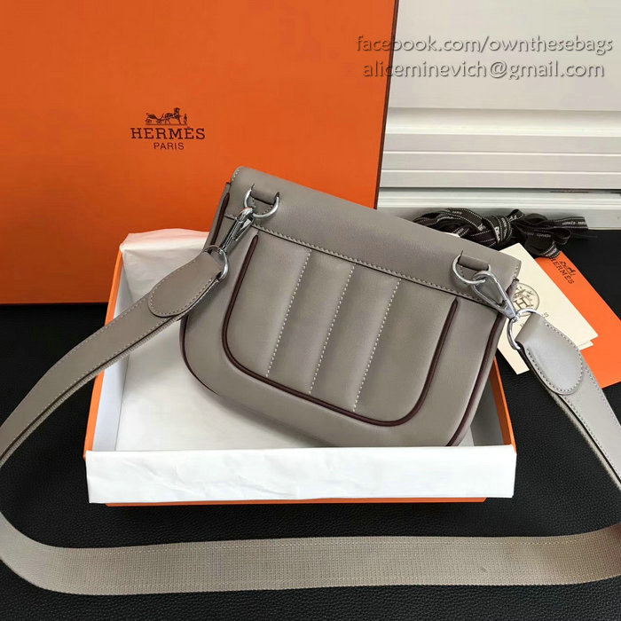 Hermes Berline Bag in Light Grey Swift Leather H90081