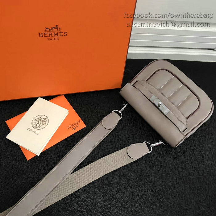 Hermes Berline Bag in Light Grey Swift Leather H90081