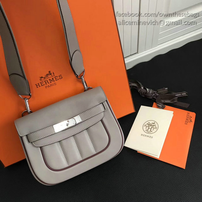 Hermes Berline Bag in Light Grey Swift Leather H90081