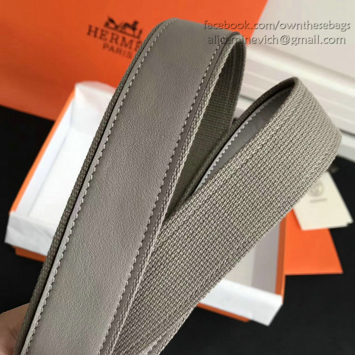 Hermes Berline Bag in Light Grey Swift Leather H90081