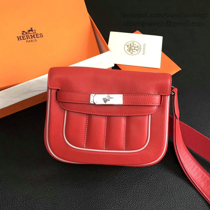 Hermes Berline Bag in Red Swift Leather H90081