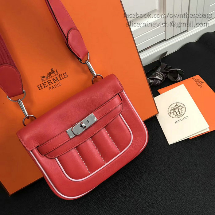 Hermes Berline Bag in Red Swift Leather H90081