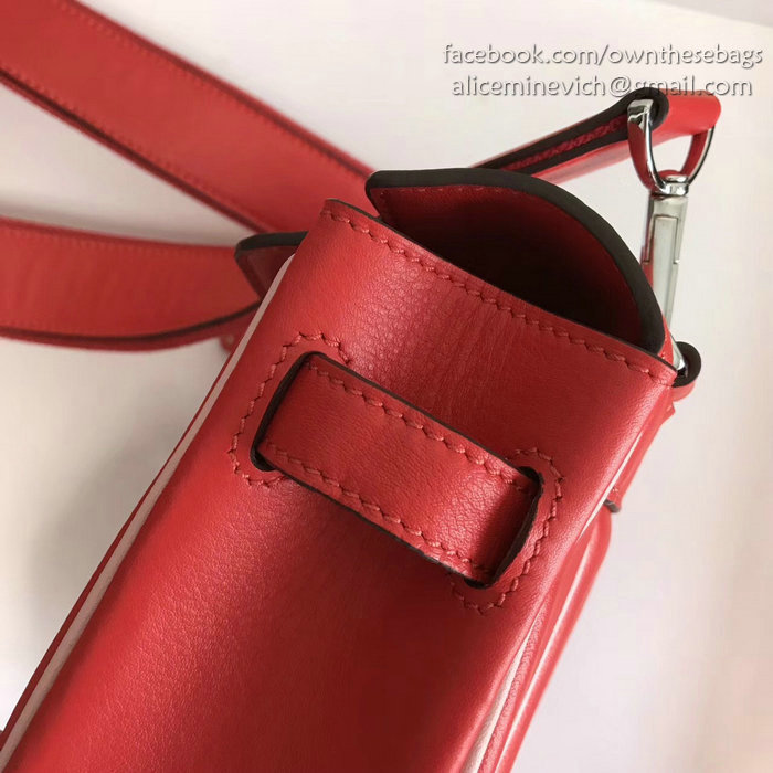 Hermes Berline Bag in Red Swift Leather H90081