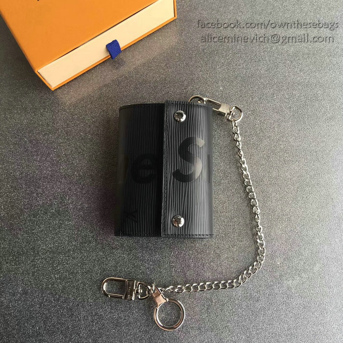 Louis Vuitton Epi Leather Chain Wallet Black M64212