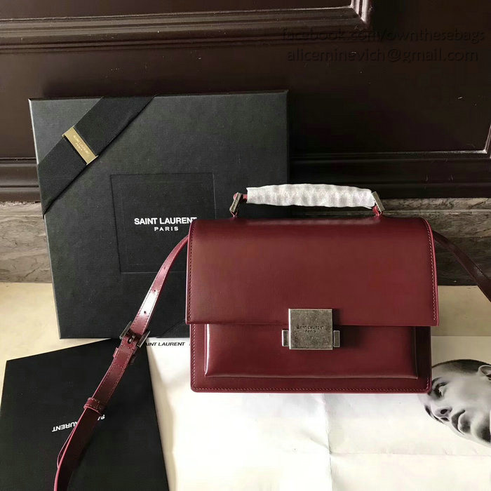 Medium Bellechasse Saint Laurent Bag in Burgundy Leather 482051