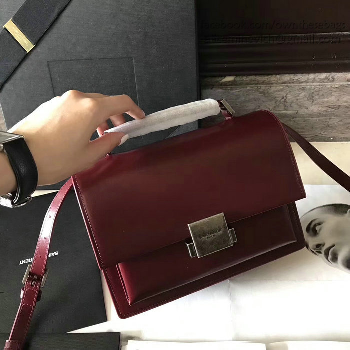 Medium Bellechasse Saint Laurent Bag in Burgundy Leather 482051