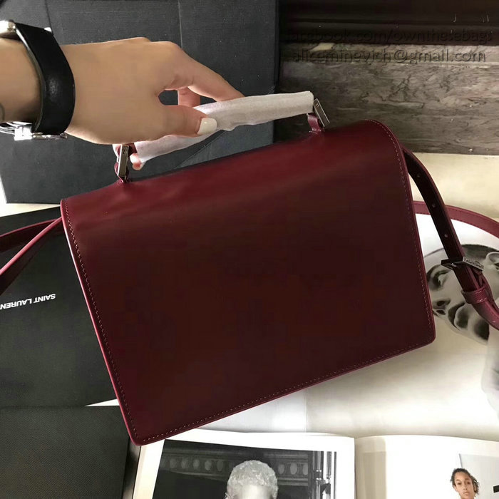 Medium Bellechasse Saint Laurent Bag in Burgundy Leather 482051