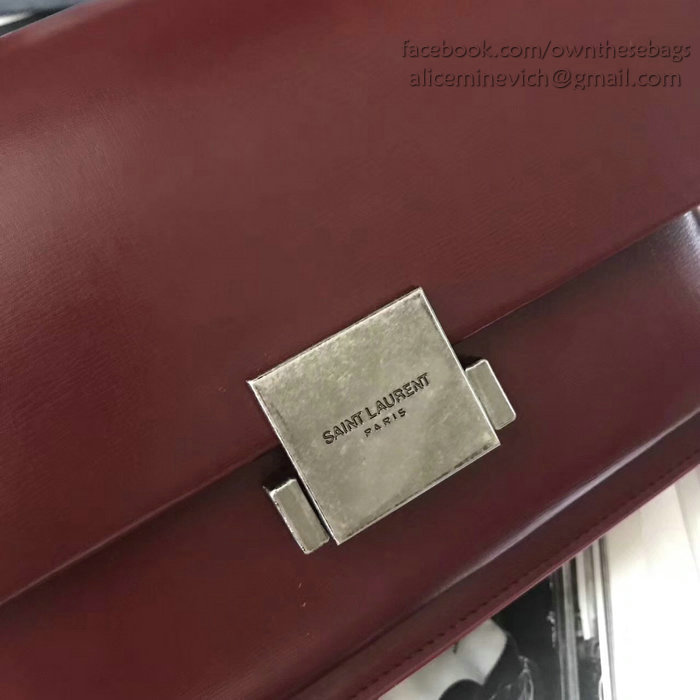 Medium Bellechasse Saint Laurent Bag in Burgundy Leather 482051