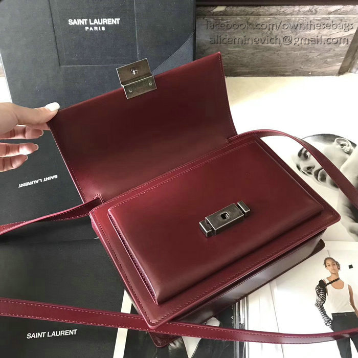 Medium Bellechasse Saint Laurent Bag in Burgundy Leather 482051