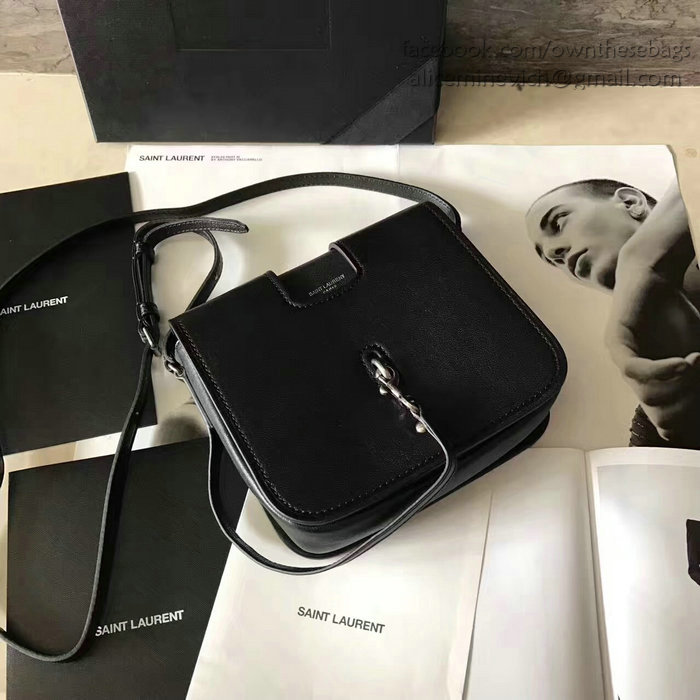 Saint Laurent Charlotte Messenger Bag in Black Sheepskin 466296