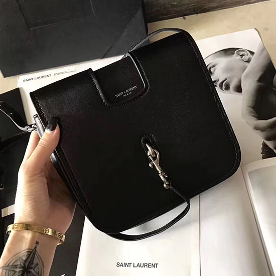 Saint Laurent Charlotte Messenger Bag in Black Sheepskin 466296