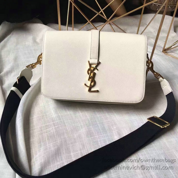 Classic Medium Saint Laurent Universite Bag White 416652