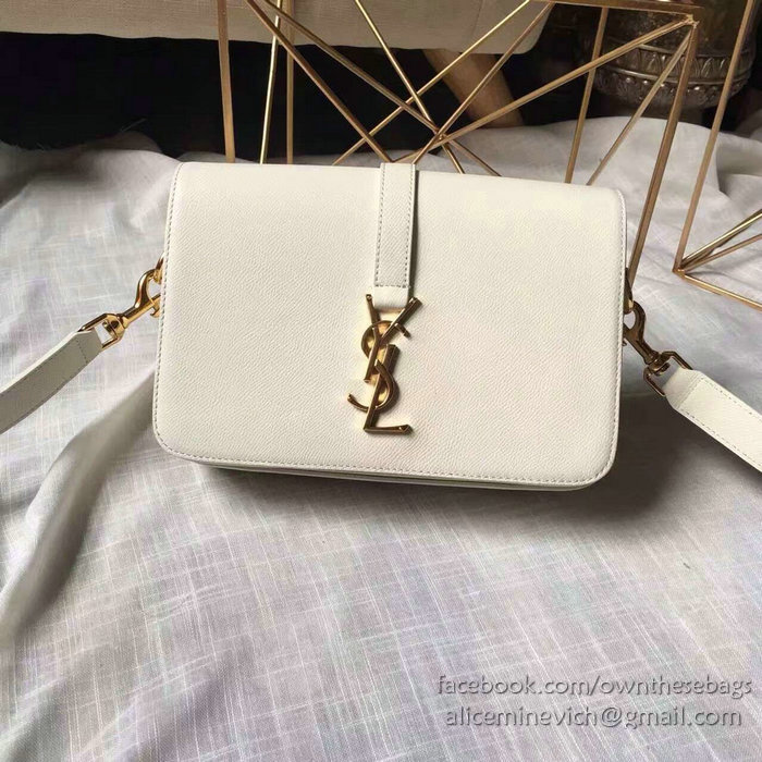 Classic Medium Saint Laurent Universite Bag White 416652