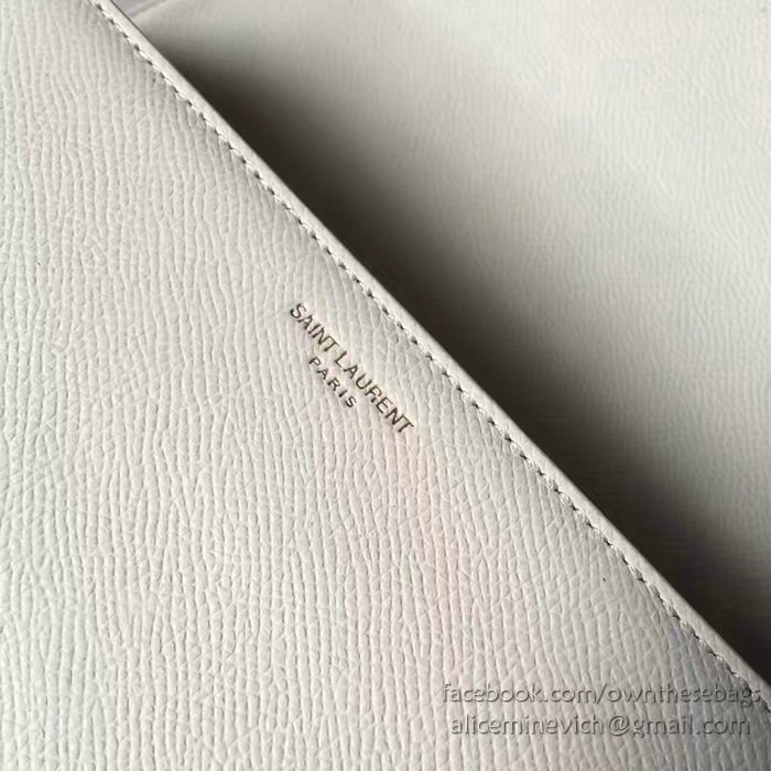 Classic Medium Saint Laurent Universite Bag White 416652