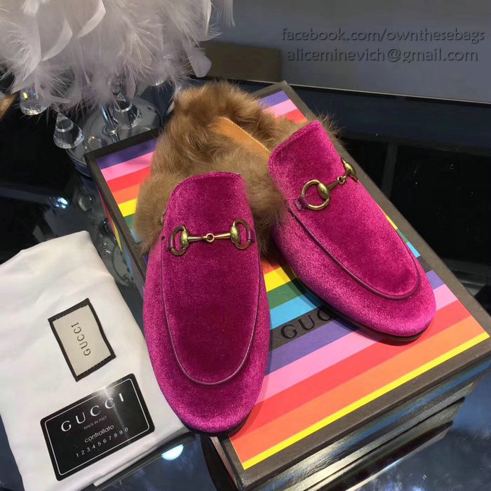 Gucci Princetown Velvet Slipper Pink 428619