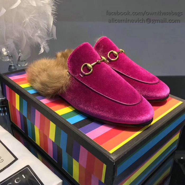 Gucci Princetown Velvet Slipper Pink 428619