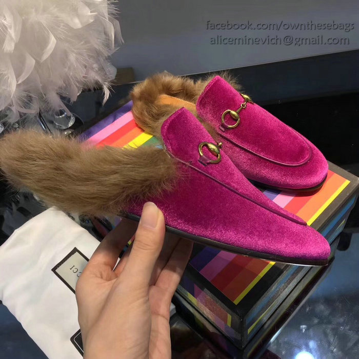 Gucci Princetown Velvet Slipper Pink 428619