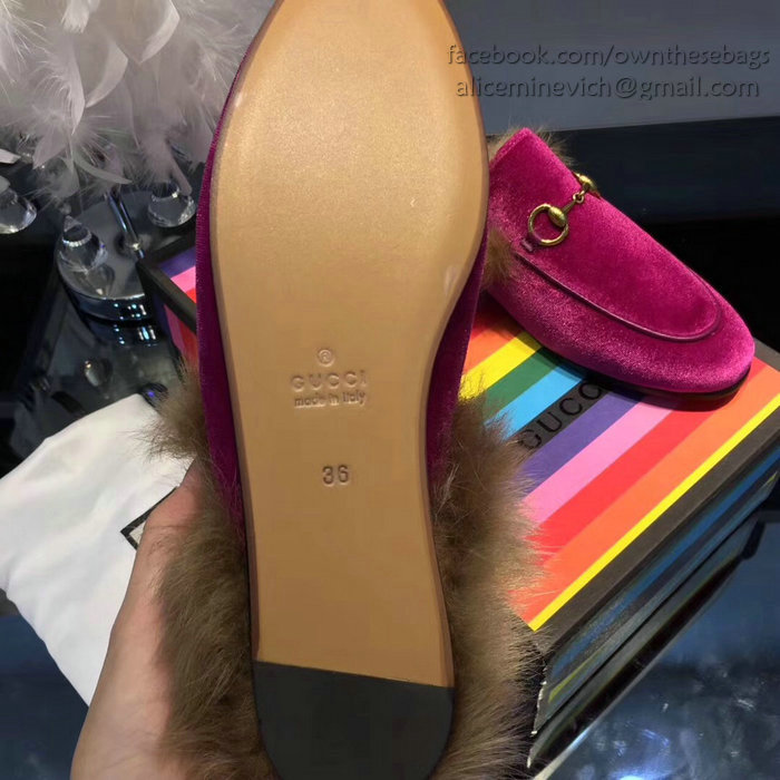 Gucci Princetown Velvet Slipper Pink 428619