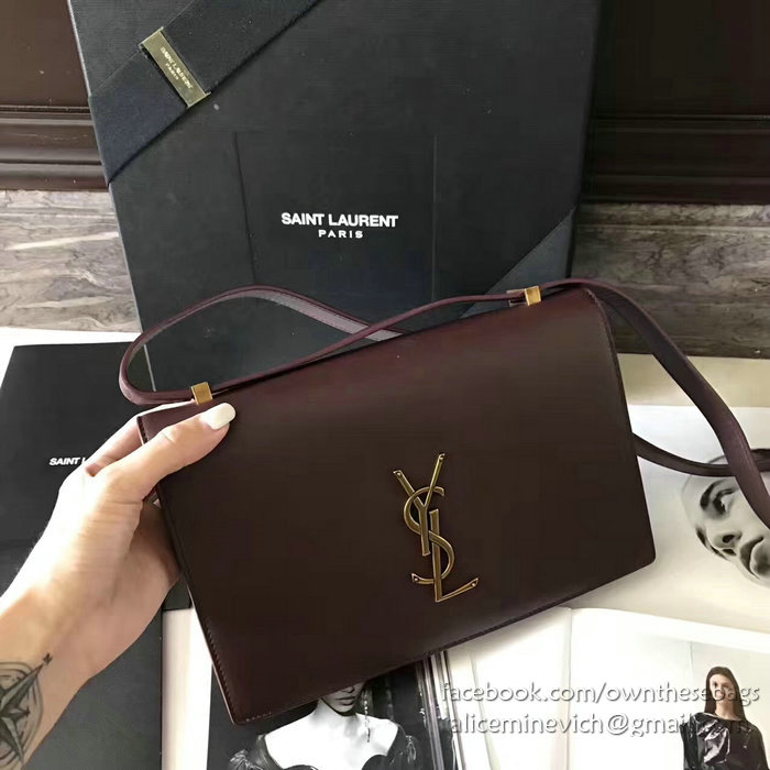 Saint Laurent Medium Dylan Flap Shoulder Bag Burgundy 439047