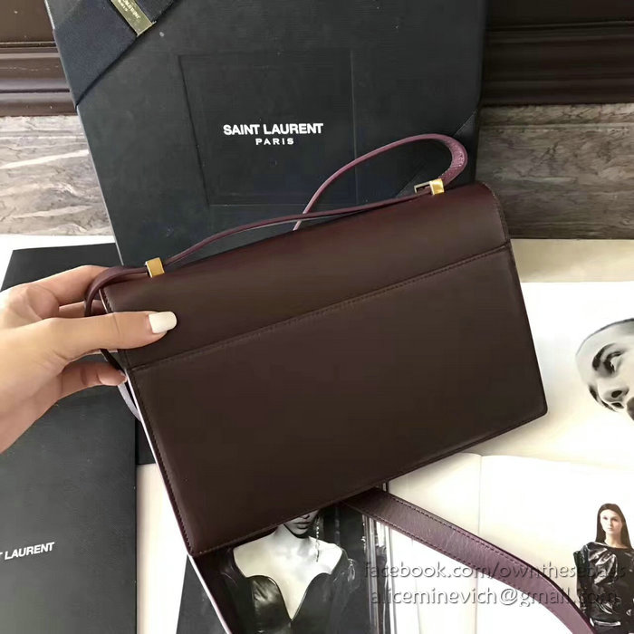 Saint Laurent Medium Dylan Flap Shoulder Bag Burgundy 439047