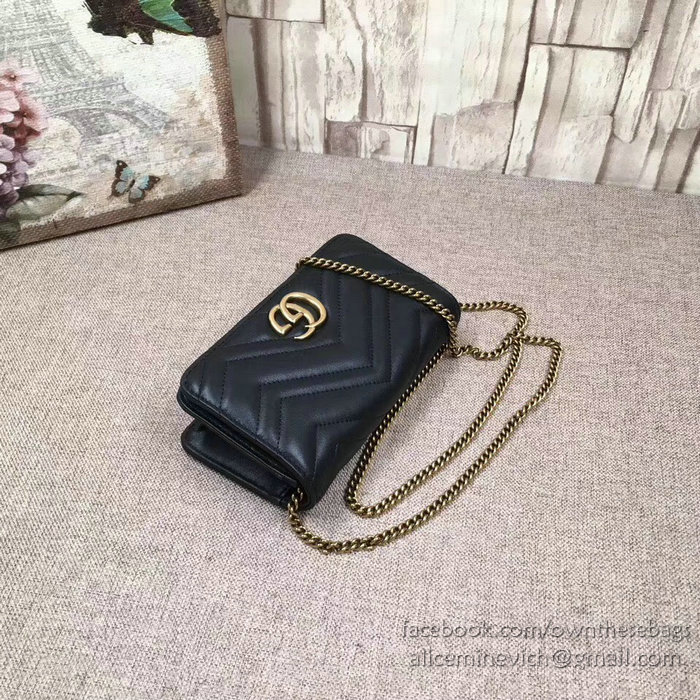 Gucci GG Marmont Mini Shoulder Bag Black 488426