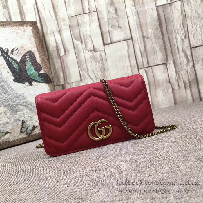 Gucci GG Marmont Mini Shoulder Bag Red 488426