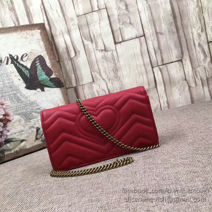 Gucci GG Marmont Mini Shoulder Bag Red 488426