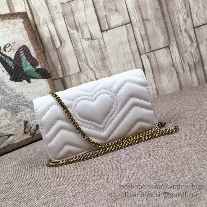 Gucci GG Marmont Mini Shoulder Bag White 488426