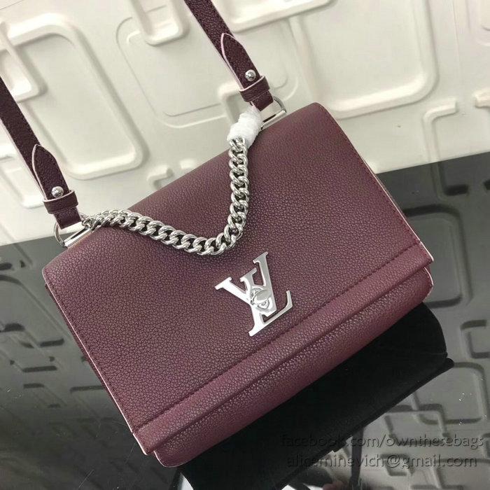 Louis Vuitton Calf Leather Lockme II BB Prune Rose Poudre M51200