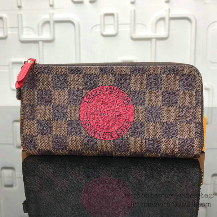 Louis Vuitton Damier Ebene Canvas Complice Wallet Red N61740