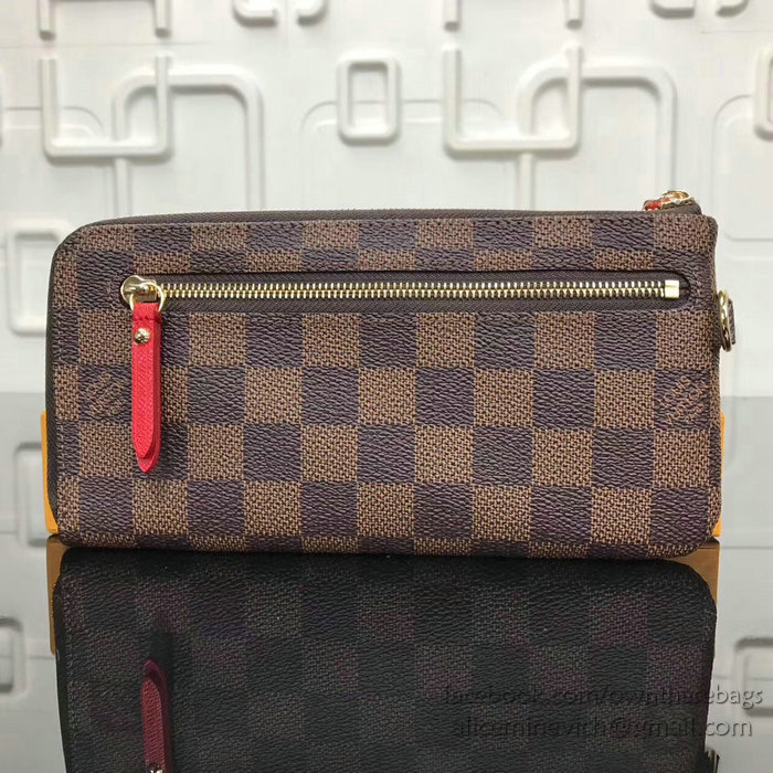 Louis Vuitton Damier Ebene Canvas Complice Wallet Red N61740