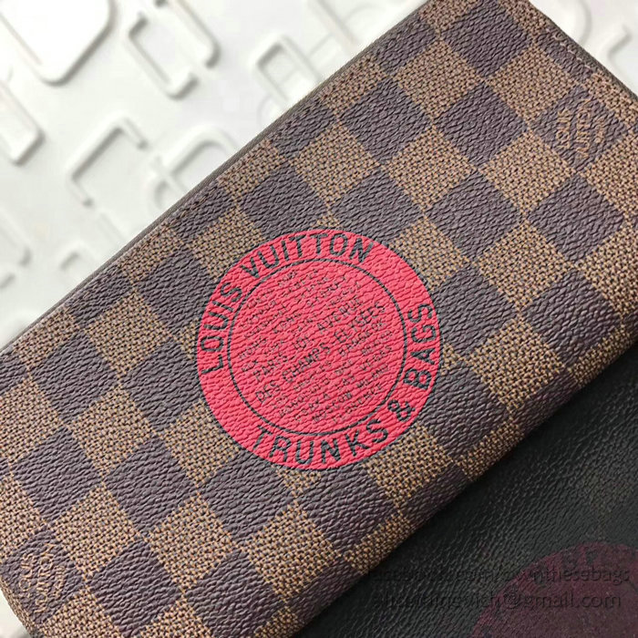 Louis Vuitton Damier Ebene Canvas Complice Wallet Red N61740