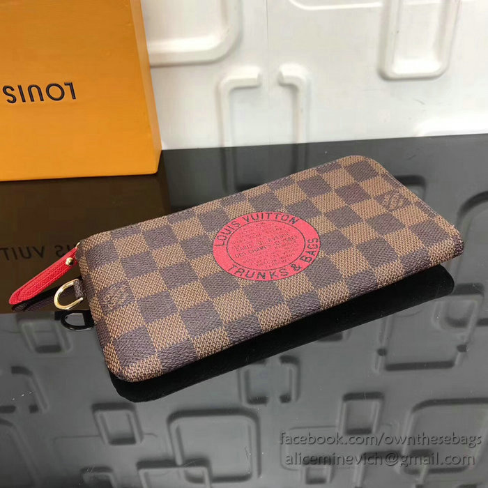 Louis Vuitton Damier Ebene Canvas Complice Wallet Red N61740