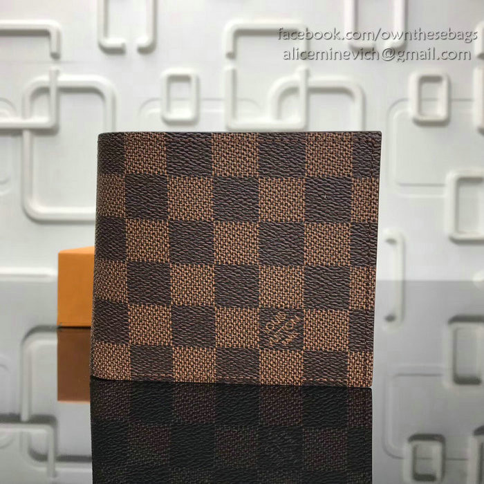 Louis Vuitton Damier Ebene Canvas Marco Wallet N63336