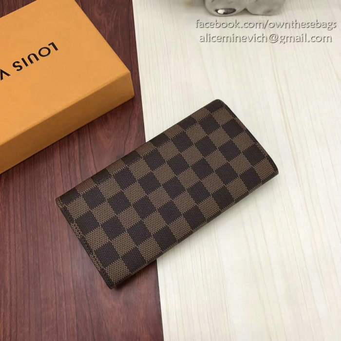 Louis Vuitton Damier Ebene Stickers Sarah Wallet N64426