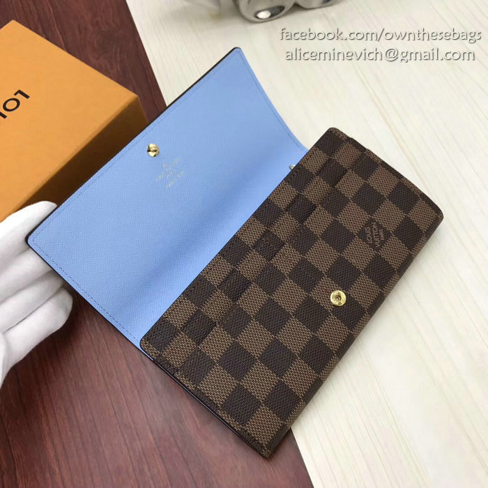 Louis Vuitton Damier Ebene Stickers Sarah Wallet N64426