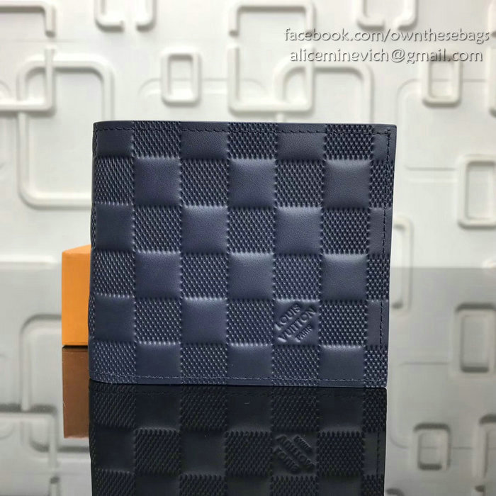 Louis Vuitton Damier Infini Leather Marco Wallet Blue N63334