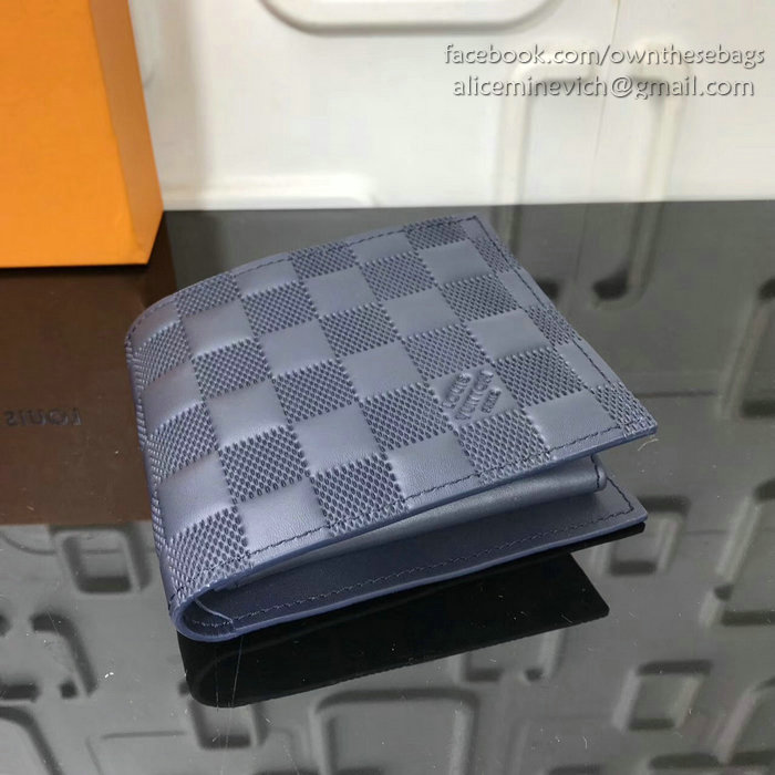 Louis Vuitton Damier Infini Leather Marco Wallet Blue N63334