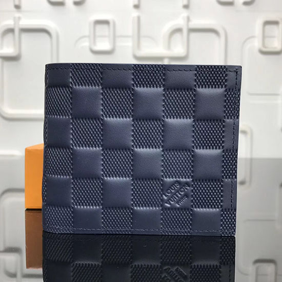 Louis Vuitton Damier Infini Leather Marco Wallet Blue N63334